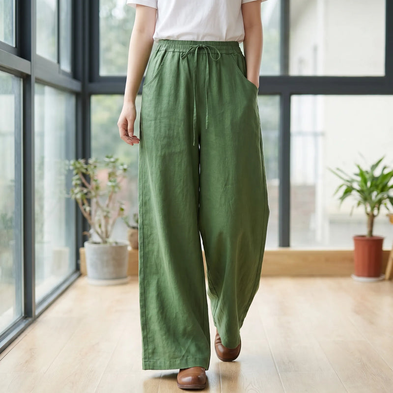 Wide-Leg Casual Trousers -  Sadie
