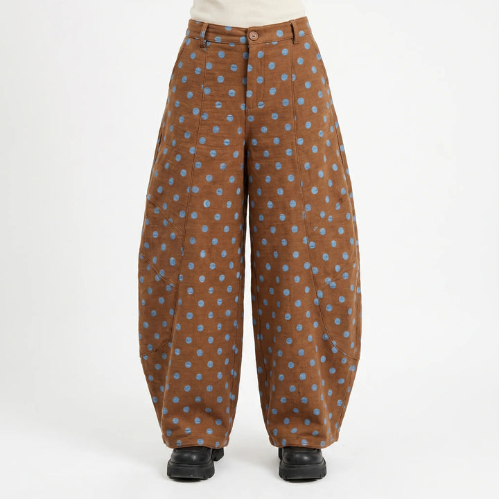 Wide Barrel Leg Trousers -  Mae