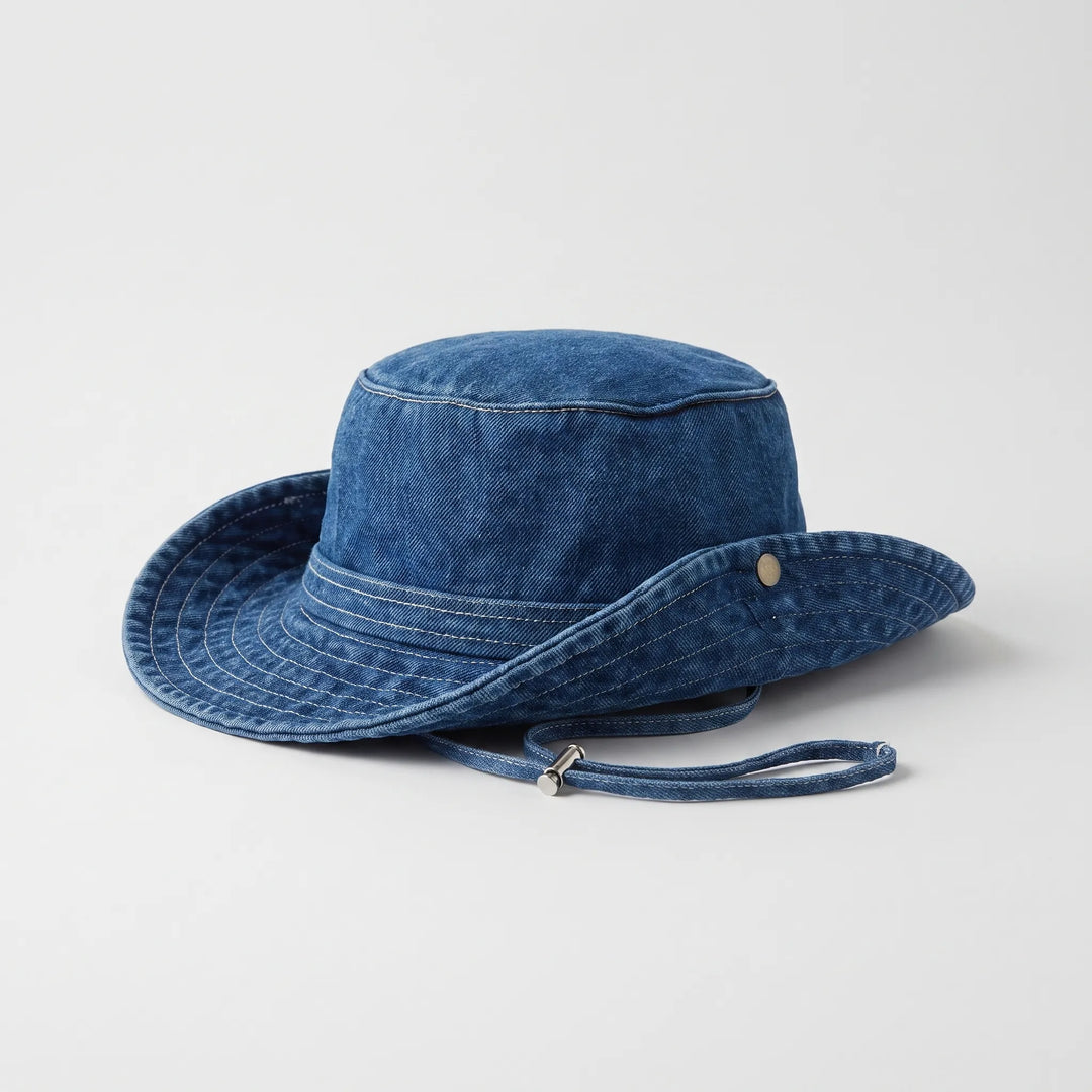 Wide Brim Denim Hat - Peaknox