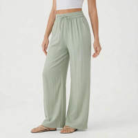 Wide Leg Casual Trousers - Peggy