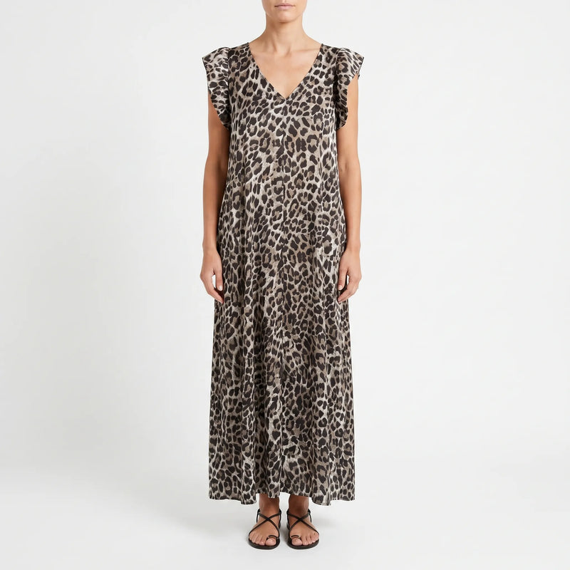 Wide Leg Leopard Print Jumpsuit - Sabrina