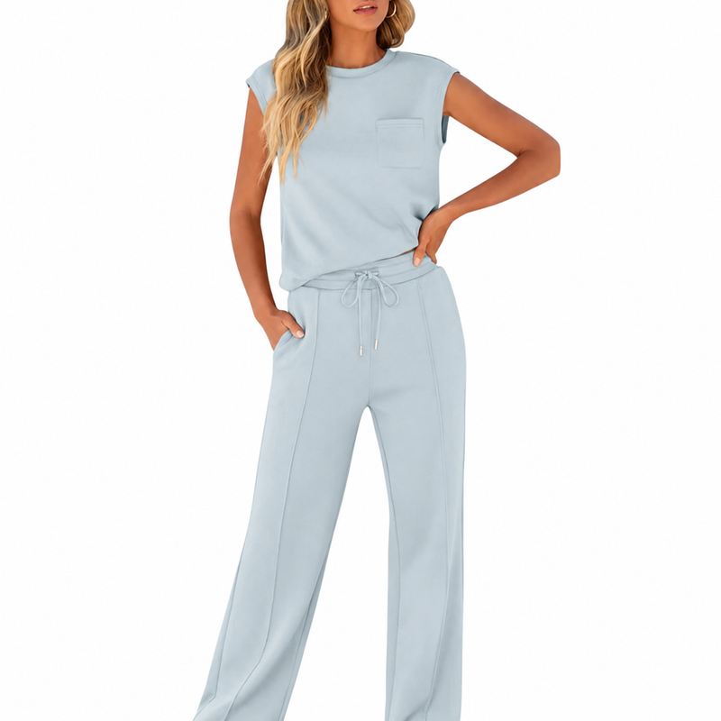 Wide Leg Loungewear Set - Sheri