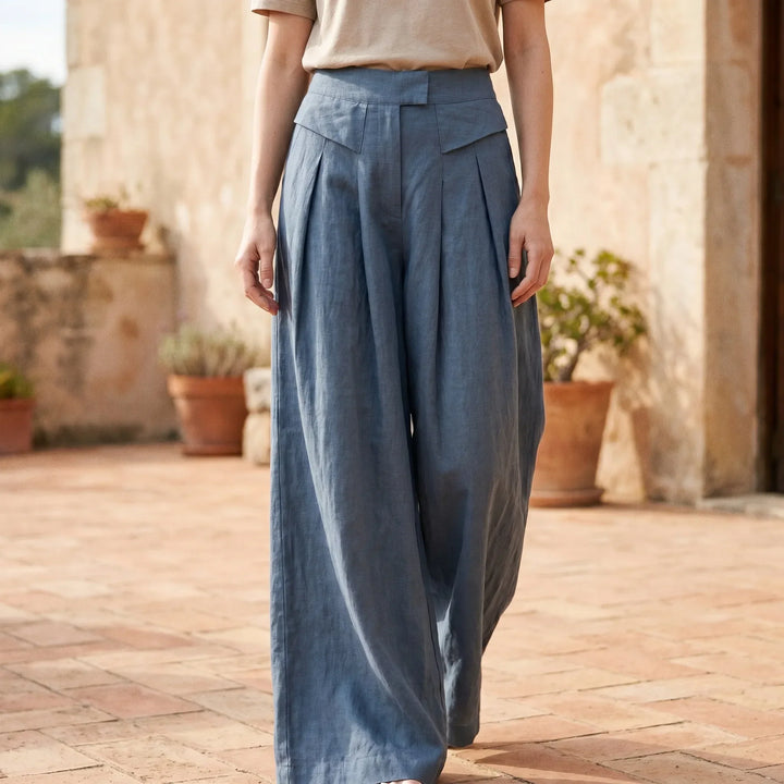 Wide Leg Summer Trousers -  Freda