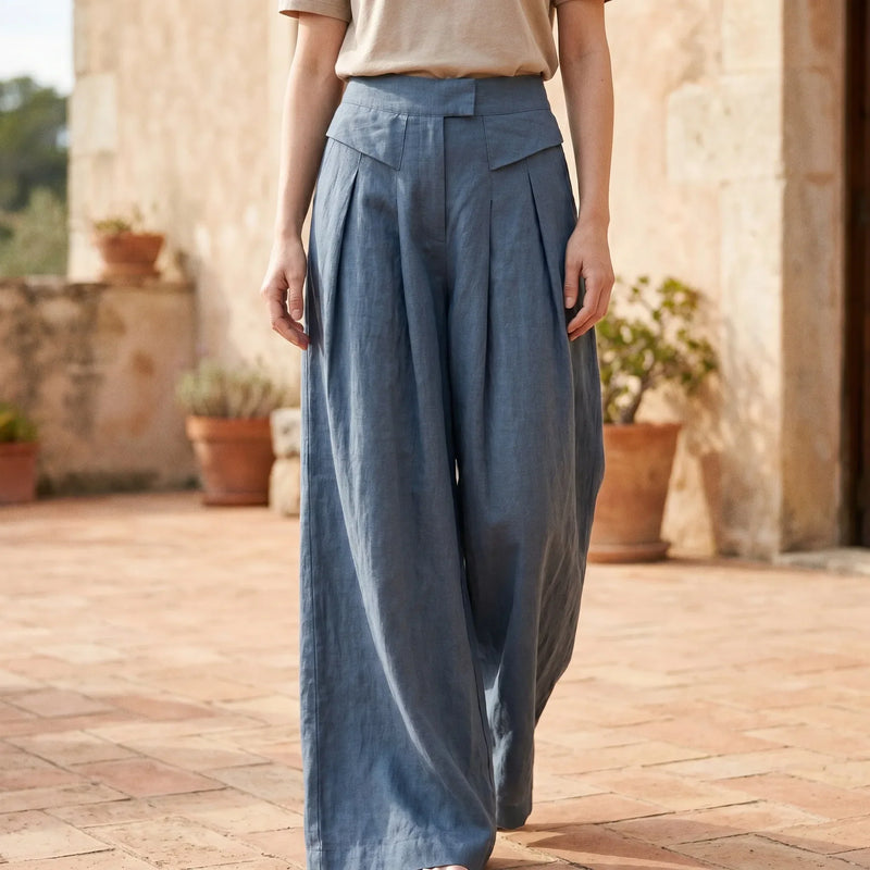 Wide Leg Summer Trousers -  Freda
