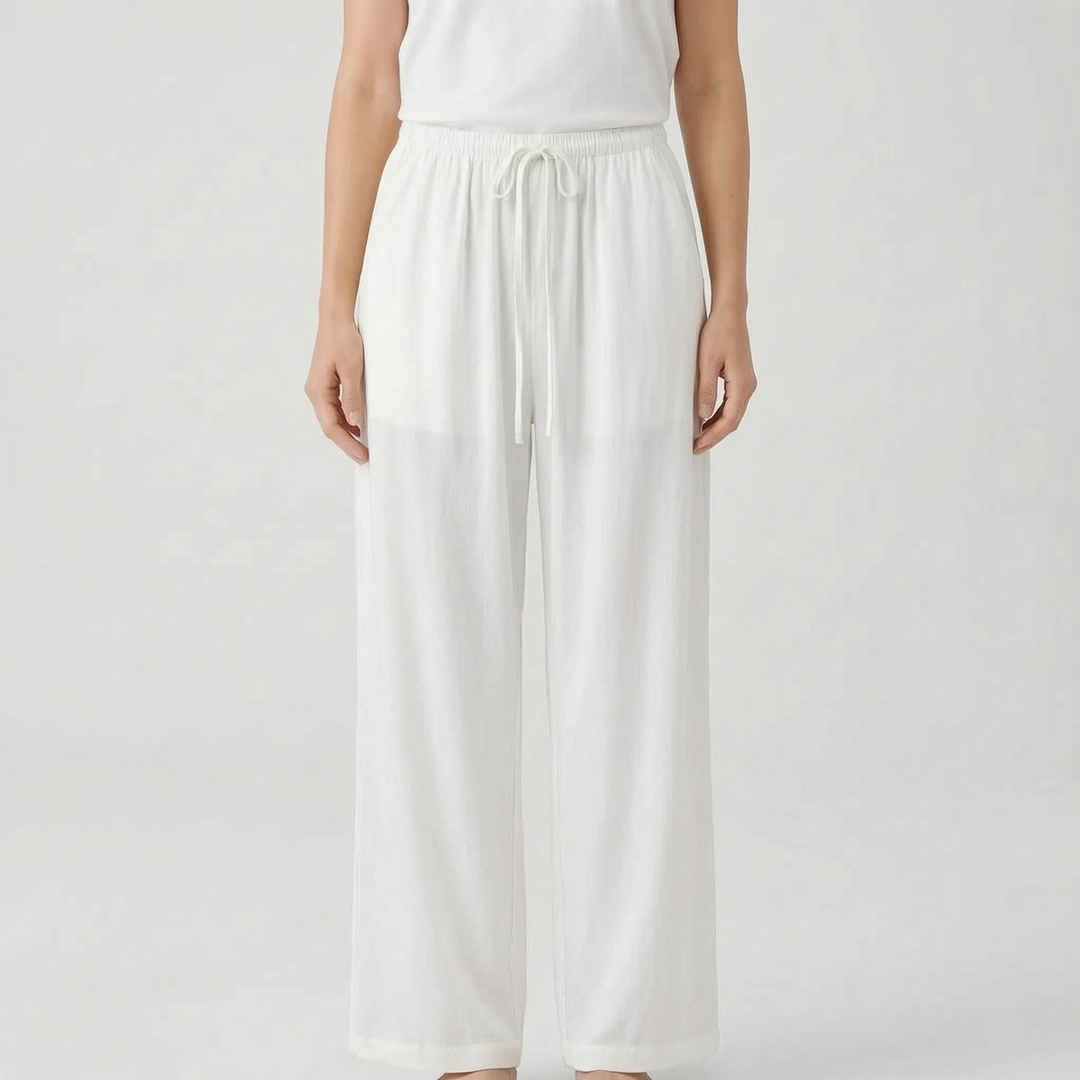 Wide Leg Summer Trousers -  Hazel