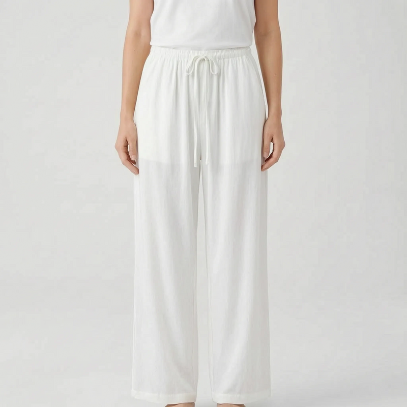 Wide Leg Summer Trousers -  Hazel