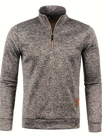Men's pullover with neck zip for autumn & winter - Matteo