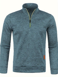 Men's pullover with neck zip for autumn & winter - Matteo