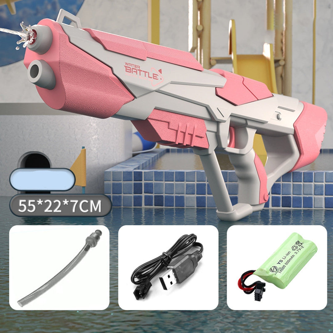 Water pistol with pressurised jet & USB-rechargeable battery for children & adults – SpritzPower X1