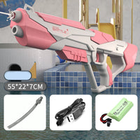 Water pistol with pressurised jet & USB-rechargeable battery for children & adults – SpritzPower X1