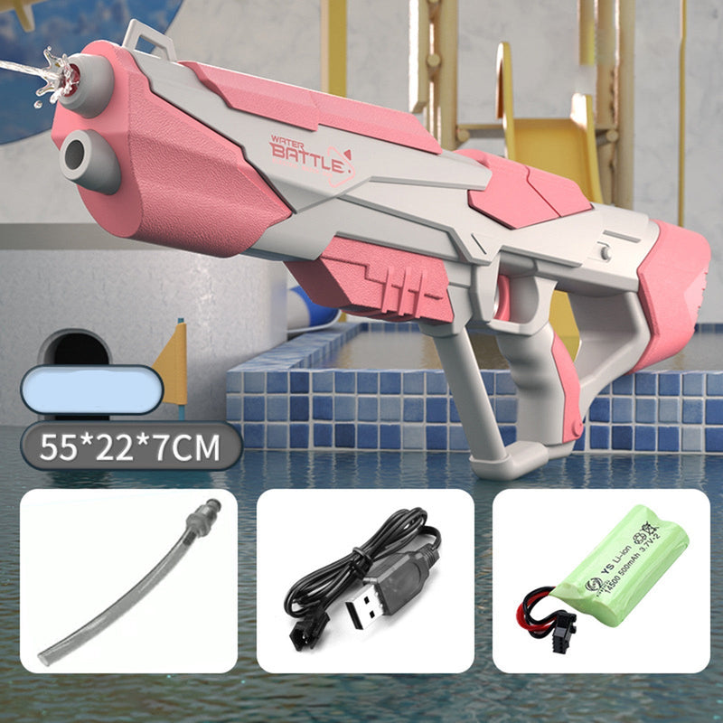 Water pistol with pressurised jet & USB-rechargeable battery for children & adults – SpritzPower X1