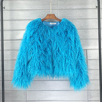 Elegant women's faux fur coat – Soraya