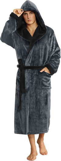 AA OUT OF STOCK Luxury Men's Bathrobe - Robbie-Dark grey/Black-S/M-State of Style