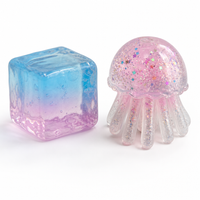 JellySquish ice cube and jellyfish squishy product shot