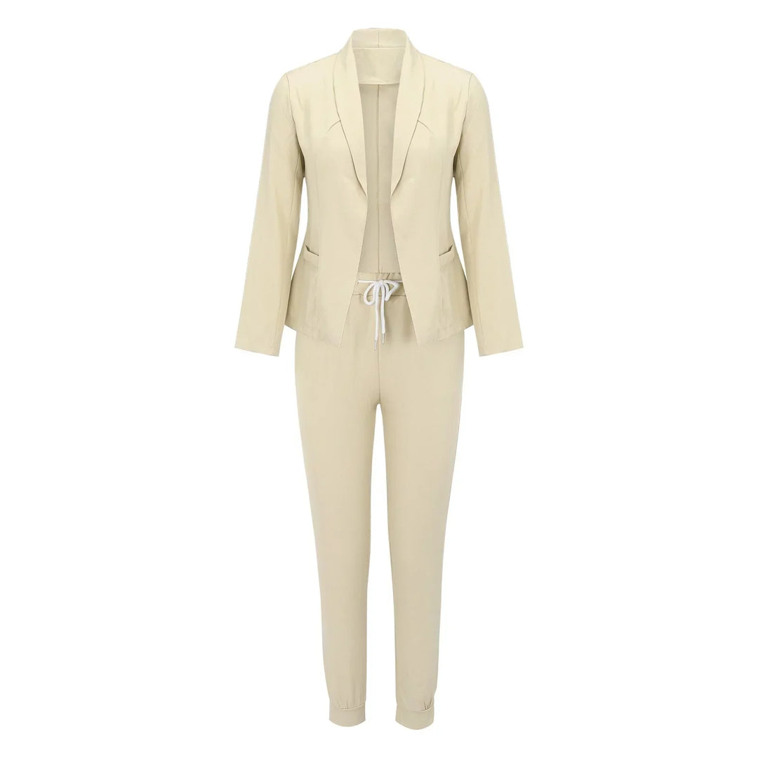 Casual two-piece set with tie belt – Liora