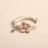 Adjustable Cat Collar with Flower - FlowerCharm-Beige-State of Style