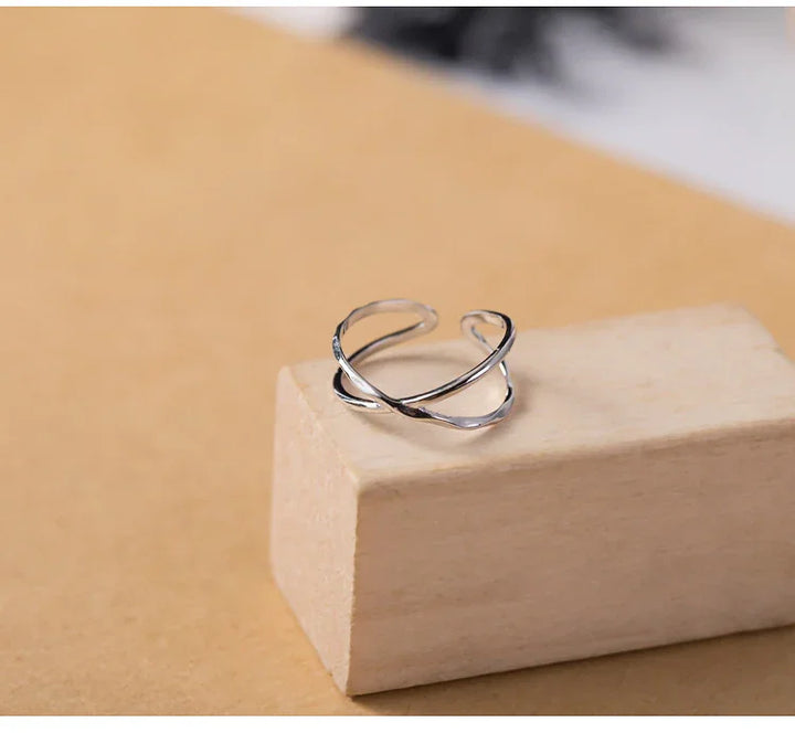 Adjustable Double Lines Ring - Lina-Crossed-State of Style