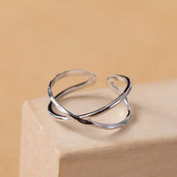 Adjustable Double Lines Ring - Lina-Crossed-State of Style