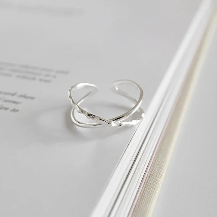 Adjustable Double Lines Ring - Lina-Crossed-State of Style