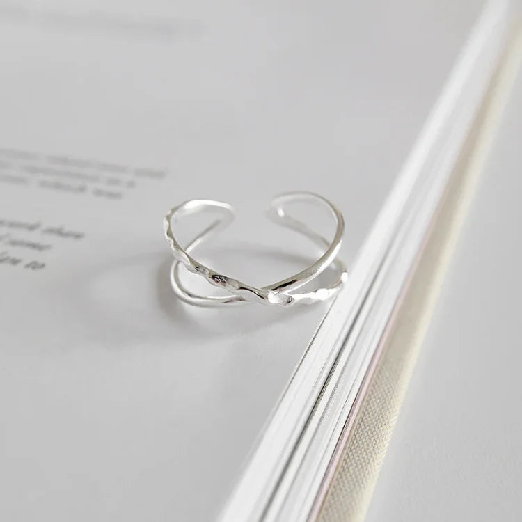 Adjustable Double Lines Ring - Lina-Crossed-State of Style
