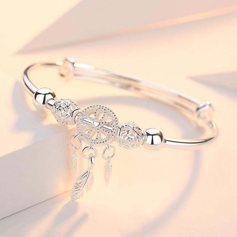 Adjustable Dreamcatcher Bracelet of 925 Silver - Lisa-State of Style