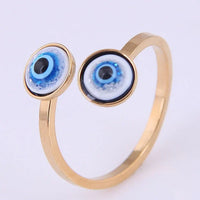 Adjustable Ring with Evil Eye - Esra-Gold-State of Style