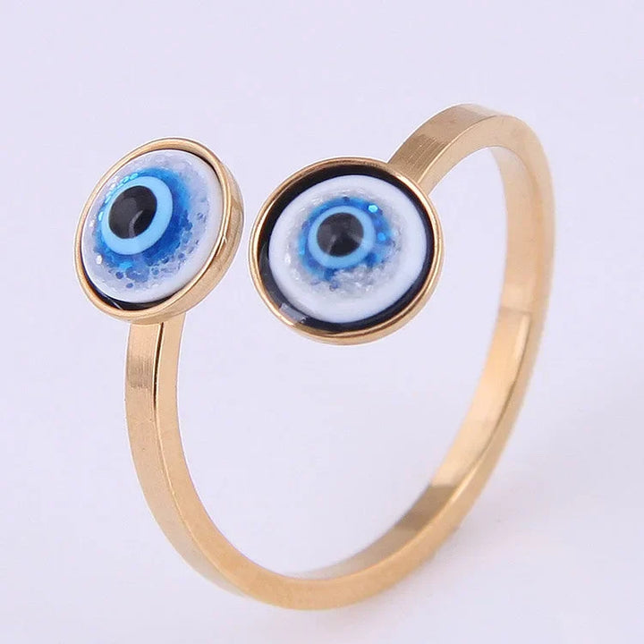 Adjustable Ring with Evil Eye - Esra-Gold-State of Style