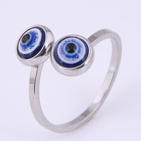 Adjustable Ring with Evil Eye - Esra-Silver-State of Style