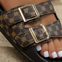 Adjustable Sandals with Black-Brown Pattern – Noëla-3-State of Style