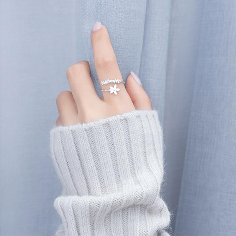 Adjustable Silver Ring with Enamel Wildflowers - Amaril-State of Style