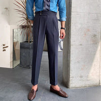 Adjustable Smart Men's Trousers - Oliver-Dark Grey-28-State of Style