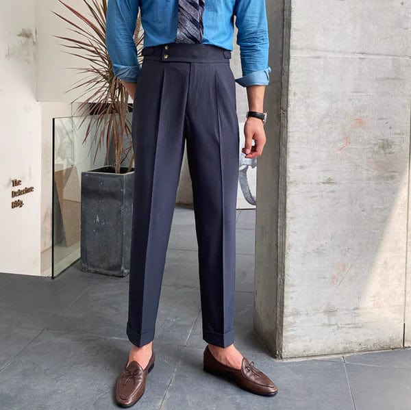 Adjustable Smart Men's Trousers - Oliver-Dark Grey-28-State of Style