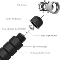 Adjustable Tangle-Free Skipping Rope for Fitness-Black-State of Style