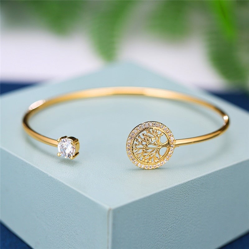 Adjustable Tree of Life Bracelet - Elowen-Silver-State of Style