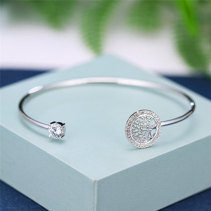 Adjustable Tree of Life Bracelet - Elowen-Silver-State of Style