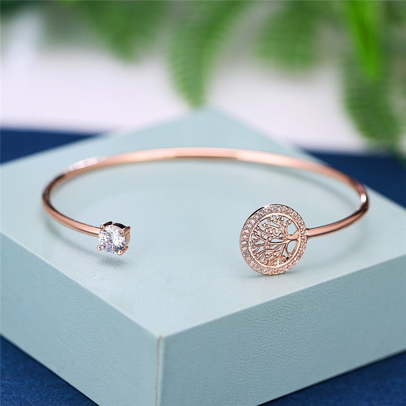 Adjustable Tree of Life Bracelet - Elowen-Silver-State of Style