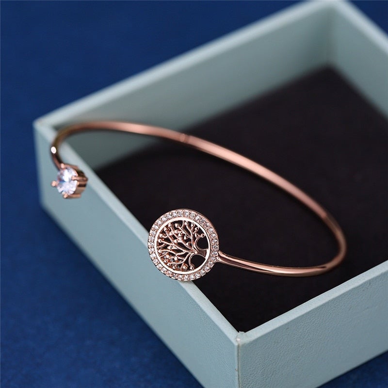 Adjustable Tree of Life Bracelet - Elowen-Silver-State of Style