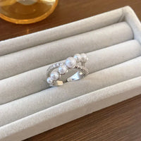 Adjustable Vintage Ring with Zirconia and Pearl – Isadora-State of Style