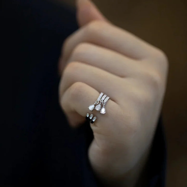 Adjustable Water Drop Ring - Isaline-Gold-State of Style