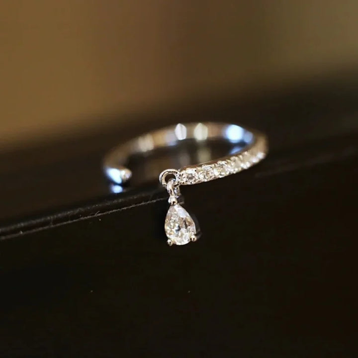 Adjustable Water Drop Ring - Isaline-Silver-State of Style