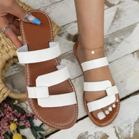 Adjustable Women's Sandals with Sturdy Sole – Mira-White-3-State of Style