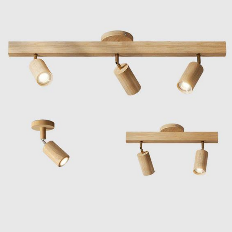 Adjustable Wooden Ceiling Spotlight - EcoLux-1-Warm White-White Oak-State of Style