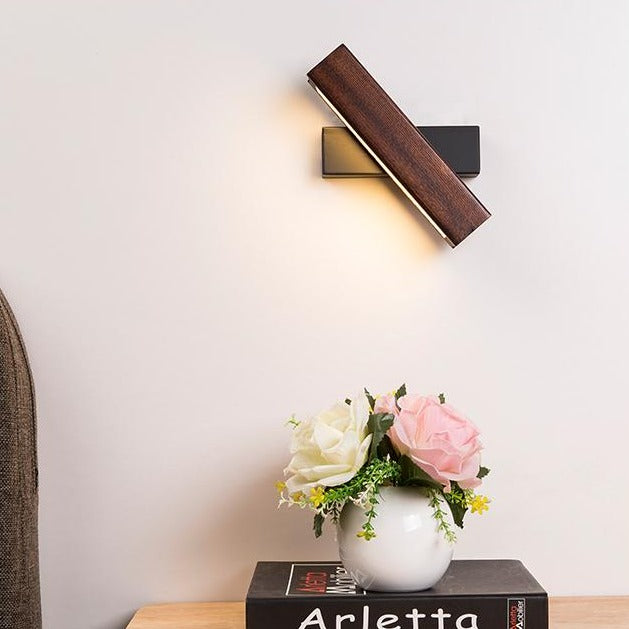 Adjustable Wooden LED Wall Light - Jasper-Dark Wood-Klein - 21 x 5 cm-State of Style