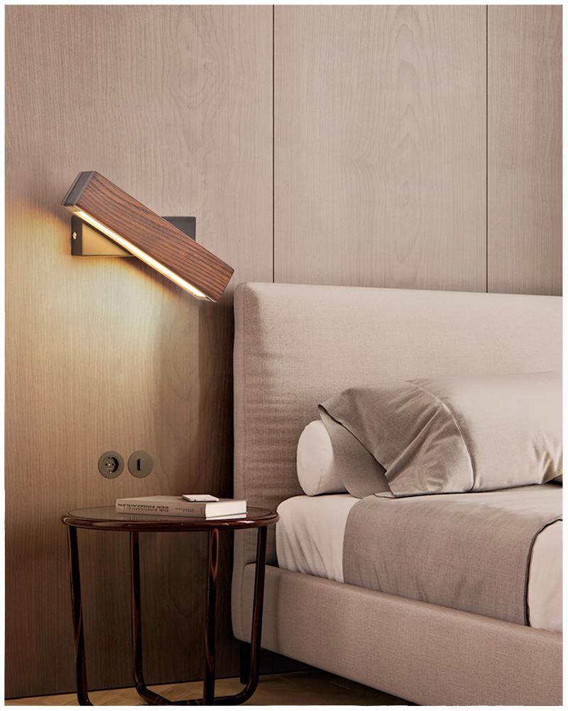 Adjustable Wooden LED Wall Light - Jasper-Dark Wood-Klein - 21 x 5 cm-State of Style