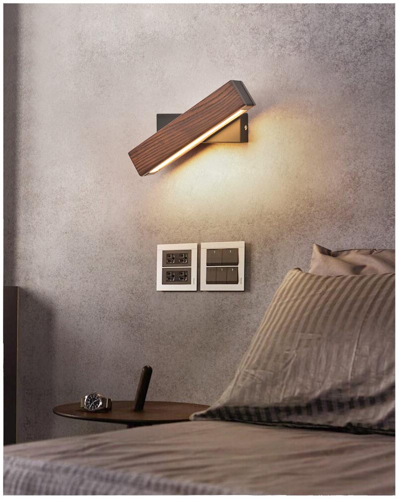 Adjustable Wooden LED Wall Light - Jasper-Dark Wood-Klein - 21 x 5 cm-State of Style