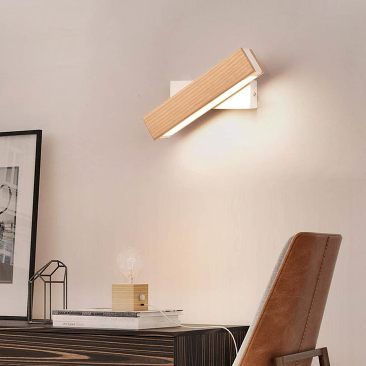 Adjustable Wooden LED Wall Light - Jasper-Light Wood-Klein - 21 x 5 cm-State of Style