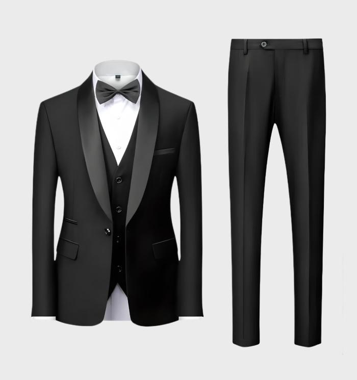 Adrian 3-Piece Men's Set-Black-S-State of Style