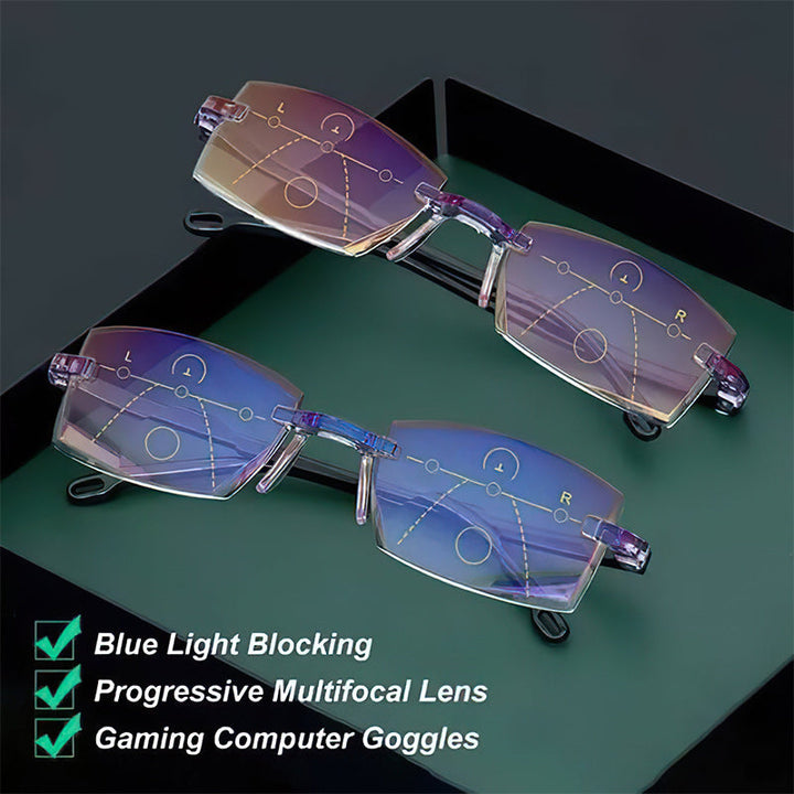 Advanced Anti-Blue Light Multifocal Reading Glasses - SapphireView-Gold-'+1.00/ 40-45 YEARS'-State of Style