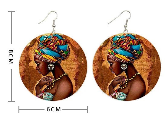 Afrocentric Wooden Drop Earrings | Lightweight Statement Jewellery-State of Style