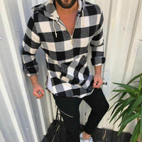 AidansHoodie – Men's Checkered Hoodie-Black-XS-State of Style